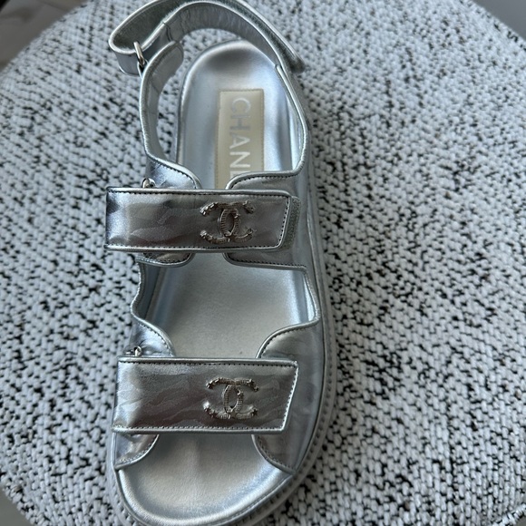 Chanel Silver Dad Sandals 22 Season - Picture 6 of 12